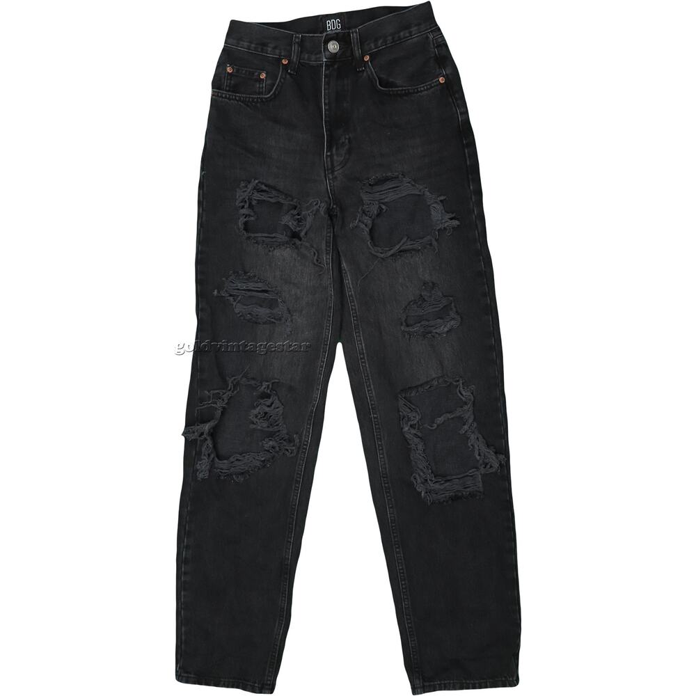 BDG Urban Outfitters High Rise Waisted Baggy Ripped Distressed Denim Jeans 27